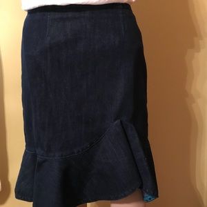 Anthropology Leifsdottir Denim Ruffled Skirt